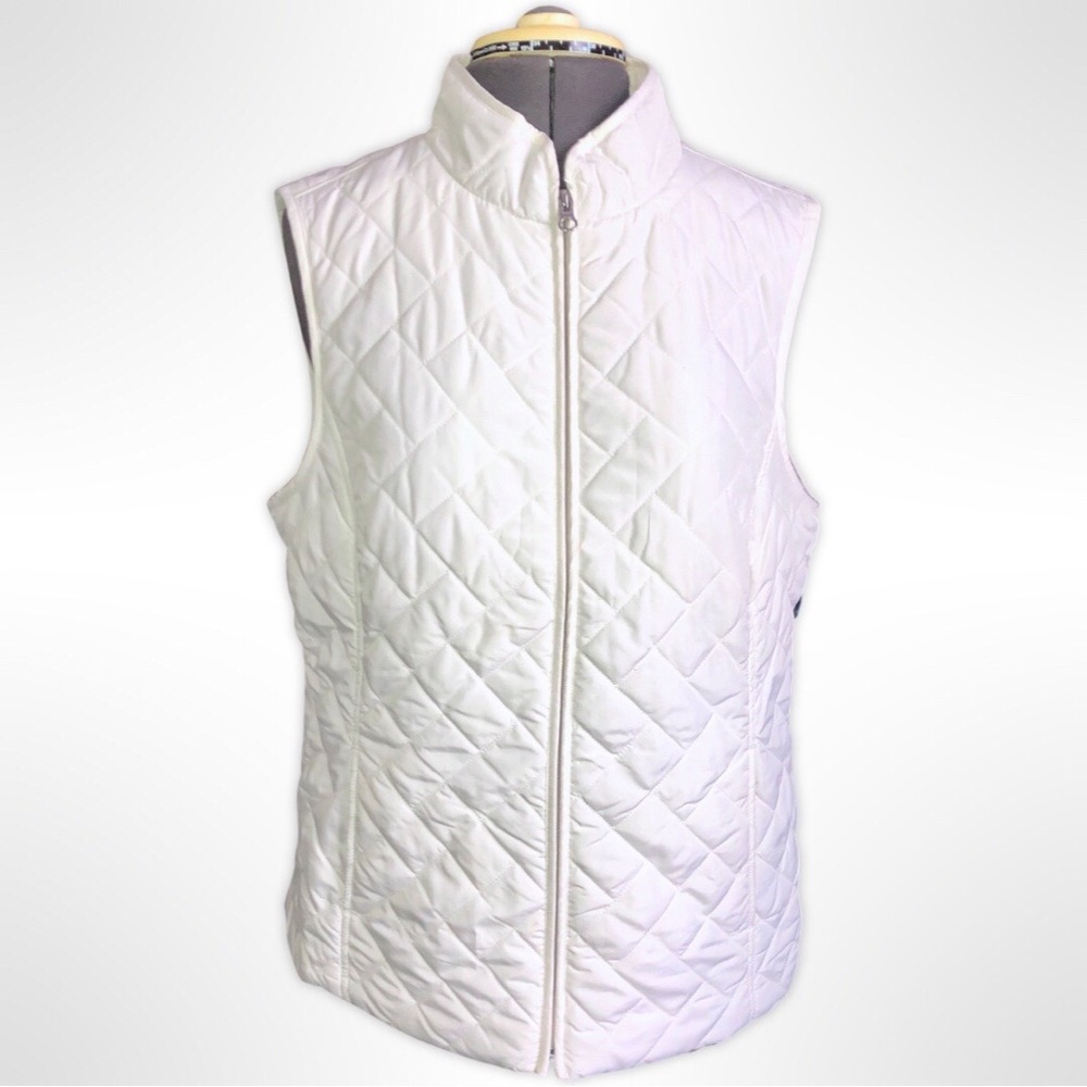 Croft & Barrow® Petite Women's Woven Quilted White Vest